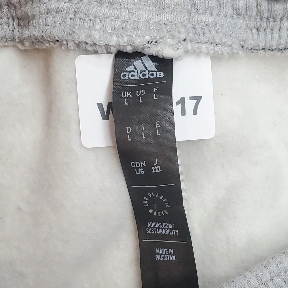 Adidas Men Activewear Pants L Gray Sweatpants Fleece HP1949 Logo 28